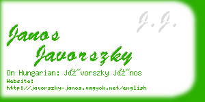 janos javorszky business card